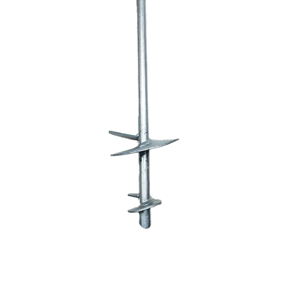 close-up of 5" diameter bladed auger on white background