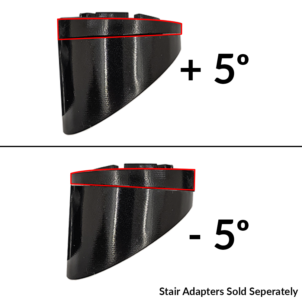 differing angles on snap'n lock stair adapters