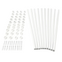 set of 10 white round snap'n lock balusters on a white background