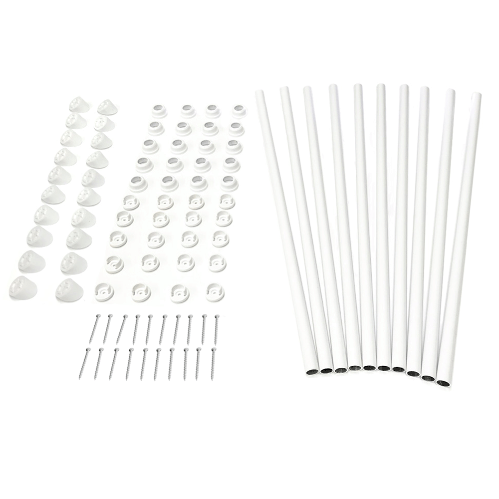 snap'n lock white baluster stair kit on a white background 