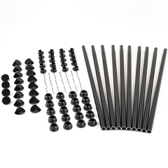 snap'n lock stair balusters round black on a white background