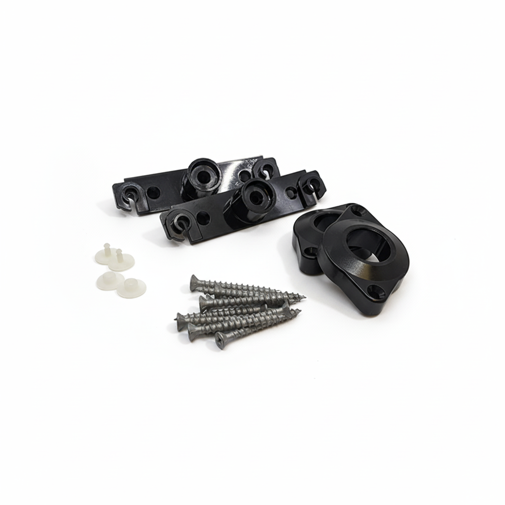 hardware for single louver board on a white background