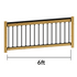 Wooden fence panel with black metal railing and dimensions indicating a length of 6 feet.