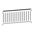 Black railing design on a white background