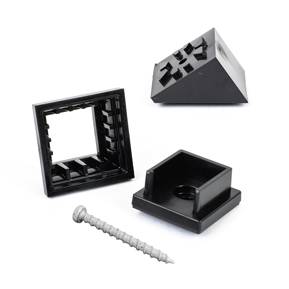 single black square snap'n lock connector and stair adapter