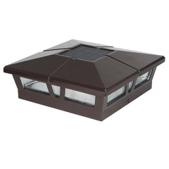 Classy 6x6 Brown Aluminum Cambridge Solar Post Cap