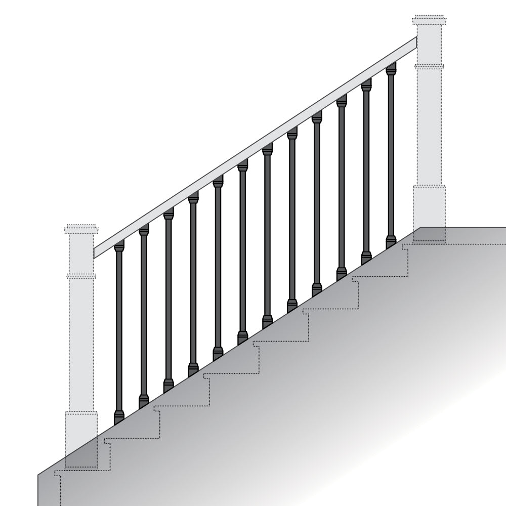 Indoor Snap'n Lock® Stair Balusters (2 pack) - Closed Stringer